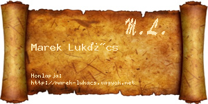 Marek Lukács névjegykártya